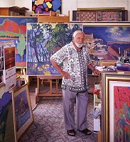 John Rigby in his studio, 2003