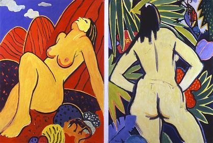 Diptych Nudes - Olga Nude Nude, Tropical Nude